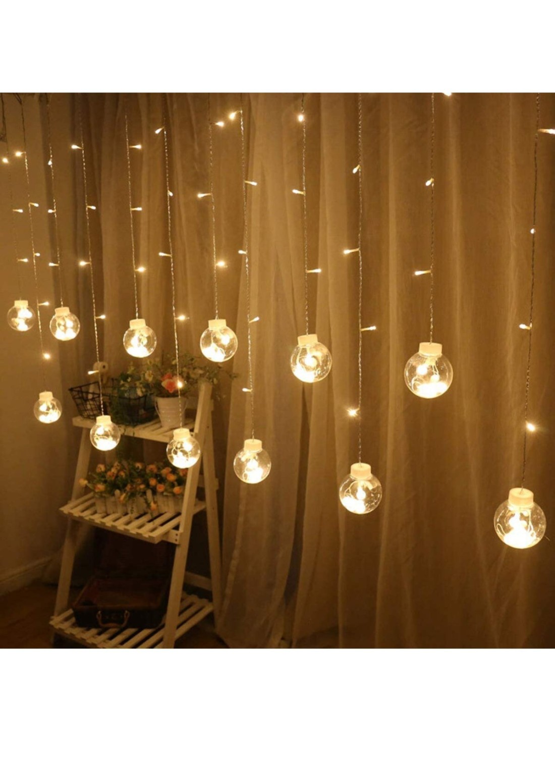 12 LED Battery Operated wishing Ball String Lights Fairy String Lights Decor for Bedroom Patio Indoor And Outdoor Party Wedding Birthday Tree Garden Lawn Landscape with Warm White