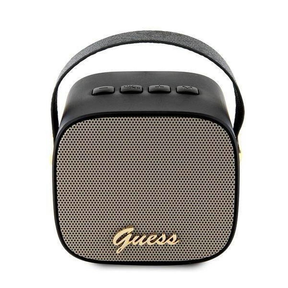 CG Mobile Guess Wireless Speaker with Handle, PU Leather, Bluetooth V5.3, 1200mAh Battery, Studio Quality Sound, AUX, TWS, TF Card, 4H Playtime, 112&plusmn;3 dB Sensitivity - Black
