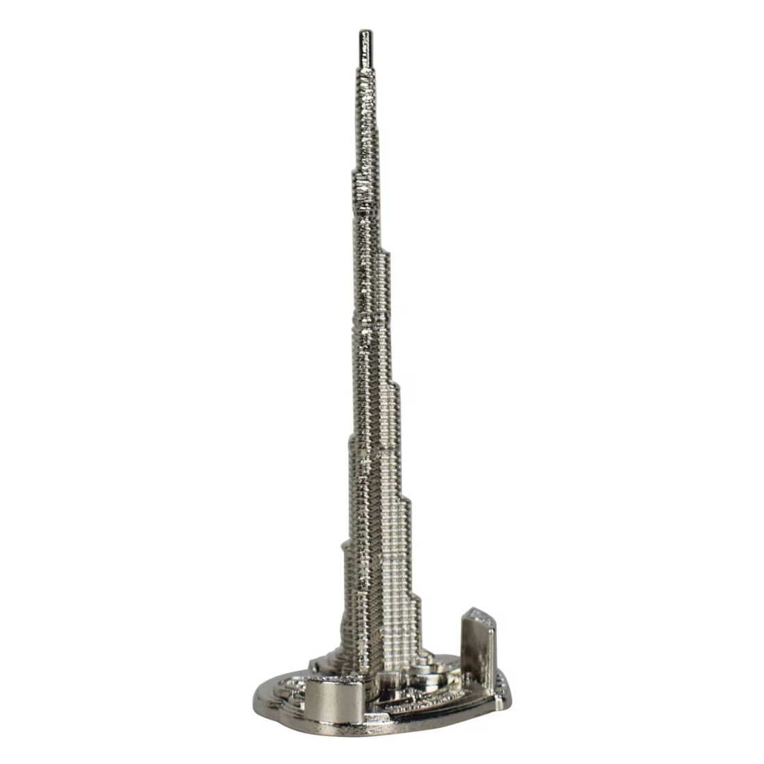 Winds Trading Ahlan UAE Metal Burj Khalifa Extra Small Silver
