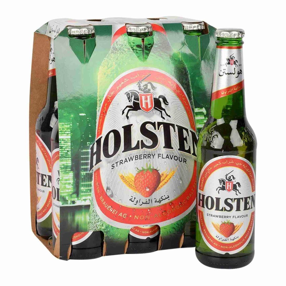 Holsten Strawberry Flavoured Non-Alcoholic Malt Beverage 330ml Pack of 6