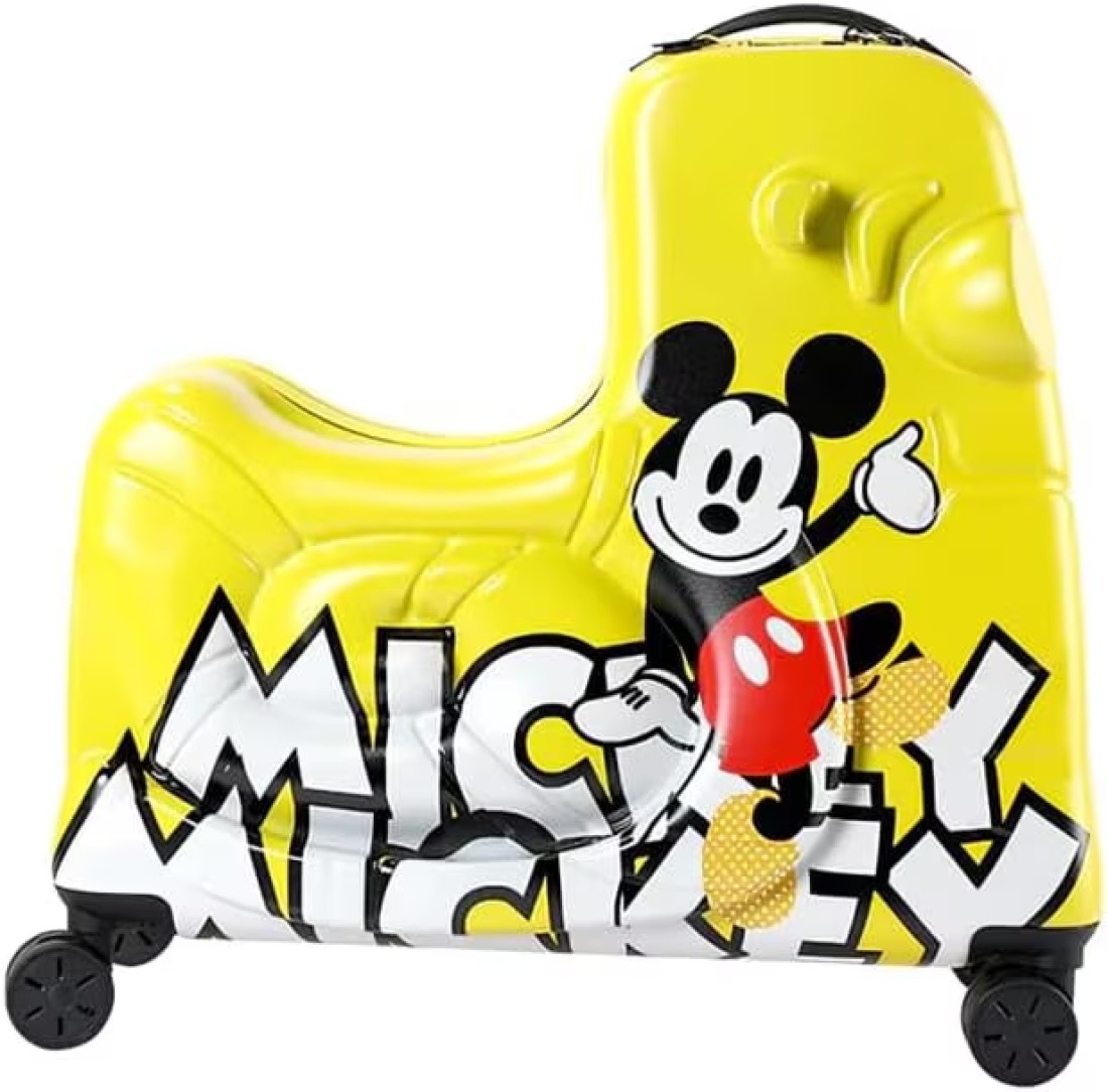 Children&#39;s Ride-On Suitcase,Travel Rolling Kid&#39;s Luggage, Children Trolley Hard Shell Carry on Luggage,Travel Suitcase with Safety Belt &amp; Telescoping Handle,Children&#39;s Day Gift (20 Inch) - Yellow