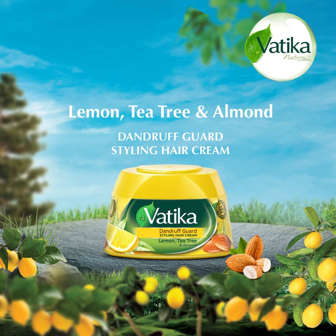 Dabur Vatika Naturals Dandruff Guard Hair Styling Cream Yellow 210ml