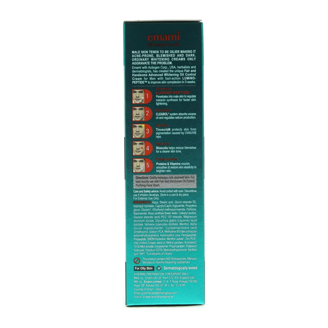 Emami Fair And Handsome Advanced Whitening Oil Control Cream White 50ml