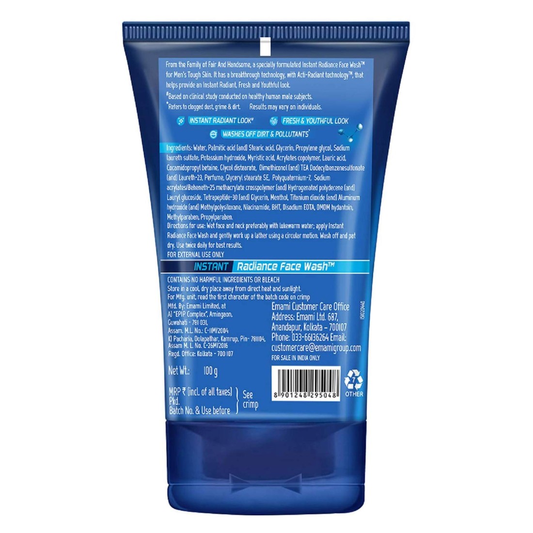 Emami Fair And Handsome Instant Fairness Facewash 100g