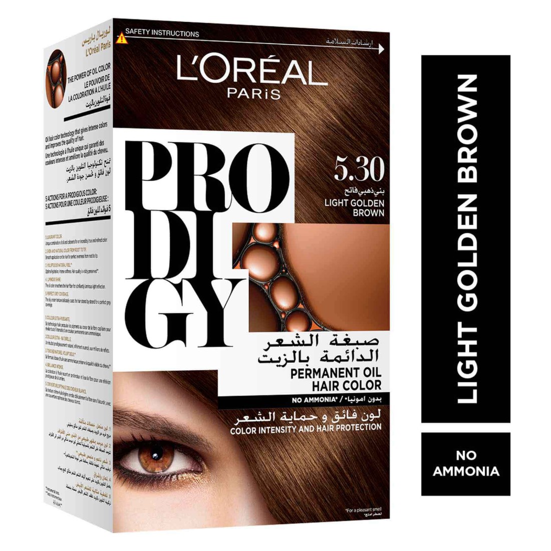 L&#39;Oreal Paris Prodigy Ammonia-Free Permanent Oil Hair Colour 5.30 Light Golden Brown