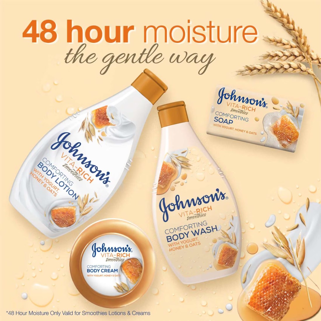Johnson&#39;s Body Lotion Vita Rich Smoothies Comforting Yogurt Honey and Oats 250ml
