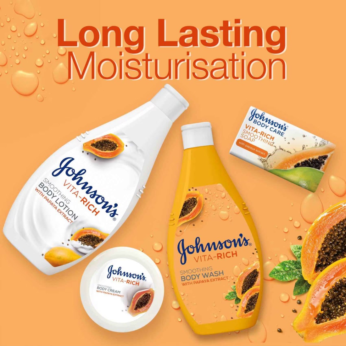 Johnson&#39;s Body Lotion VitaRich Smoothing Papaya 24-hour comfort 400ml