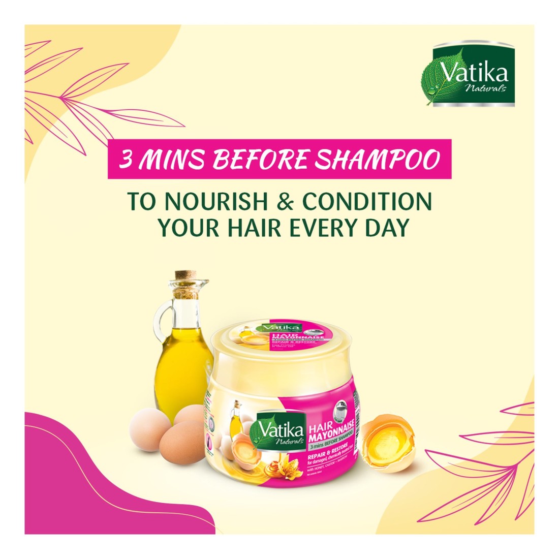 Dabur Vatika Naturals Repair And Restore Hair Mayonnaise 500ml