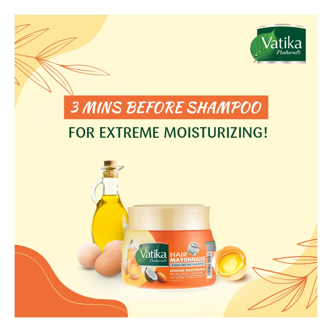 Dabur Vatika Naturals Hair Mayonnaise Extreme Moisturizing 500ml
