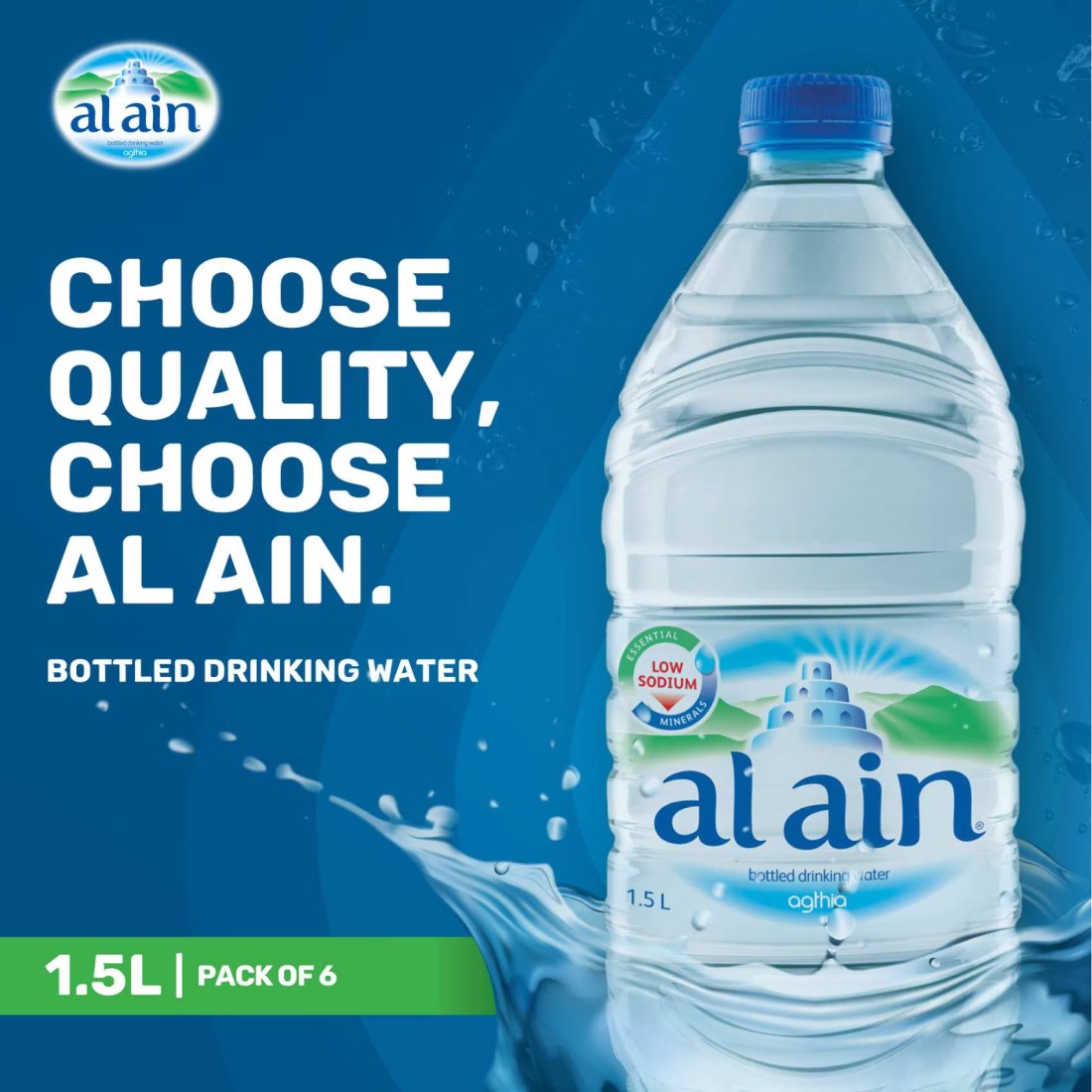 Al Ain Bottled Drinking Water 1.5L Pack of 6