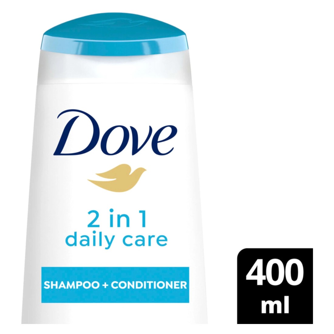 Dove Shampoo and Conditioner 2 in 1 for Dry Hair Daily Care 2 in 1 Nourishing Care for up to 100% Softer Hair 400ml