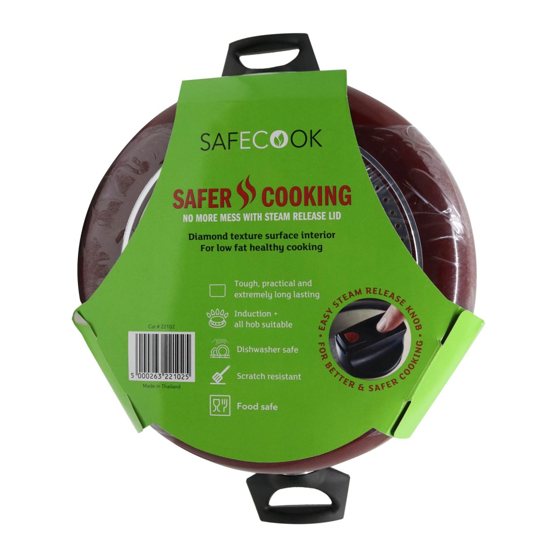 Prestige Safecook Non-Stick Covered Stockpot Red/Black 26cm