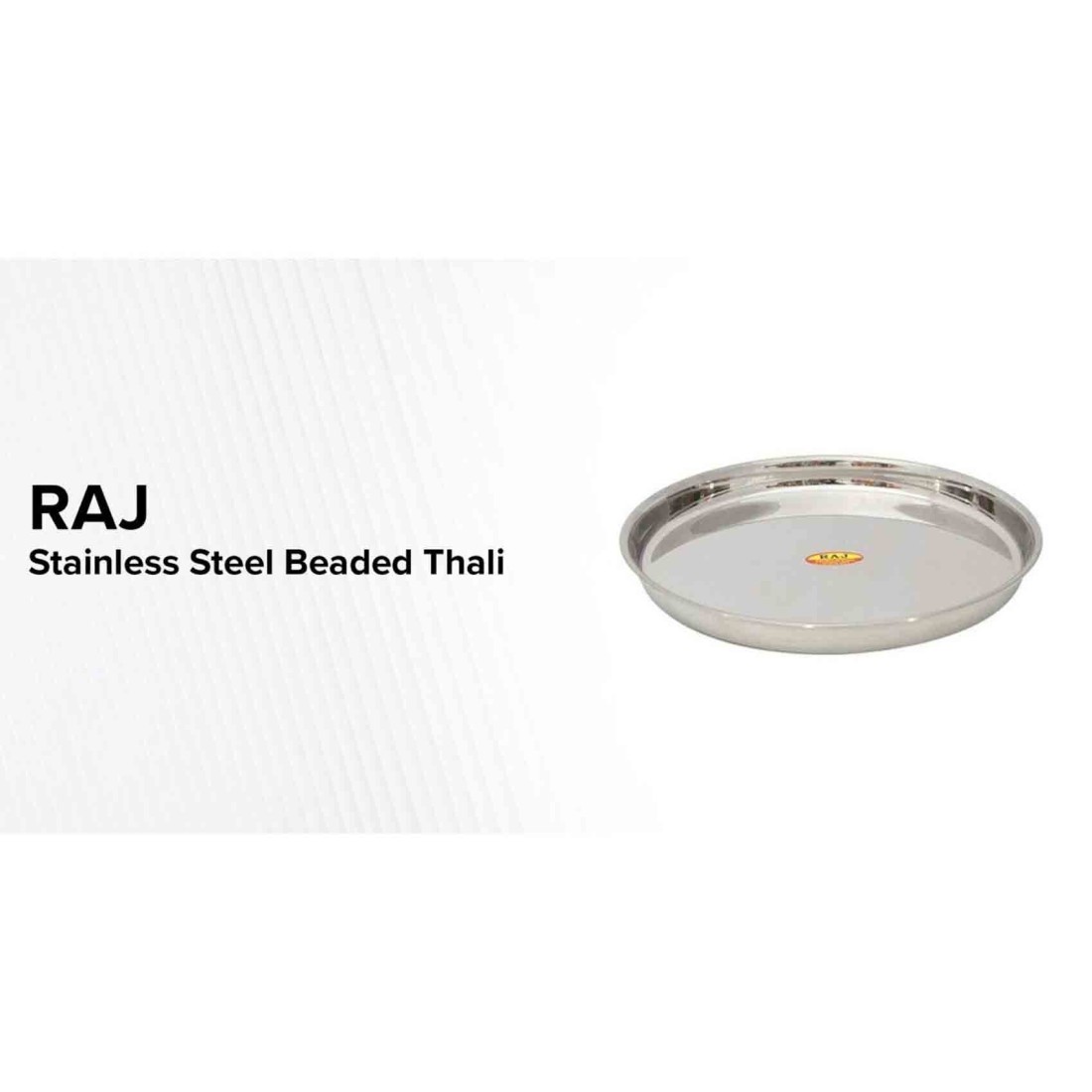 Raj Beaded Thali TB0002 Silver 26.5cm