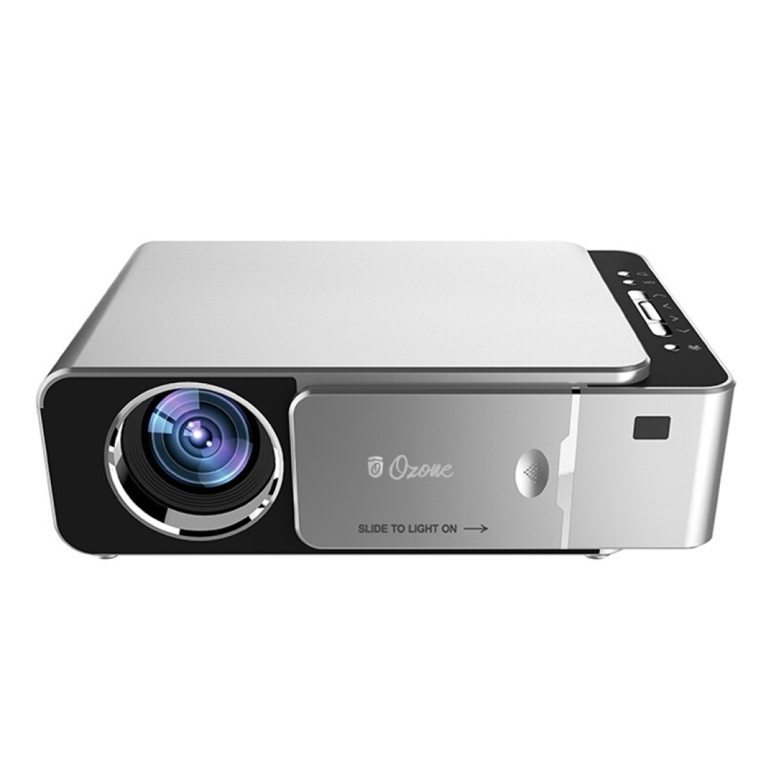 Ozone - T6 Home Theater Projector HD LED Portable Mini Projector with USB HDMI AV VGA Audio Port - Silver