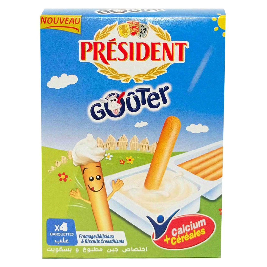 President Gouter Dip and Crunch Cheese 87.2g Pack of 4