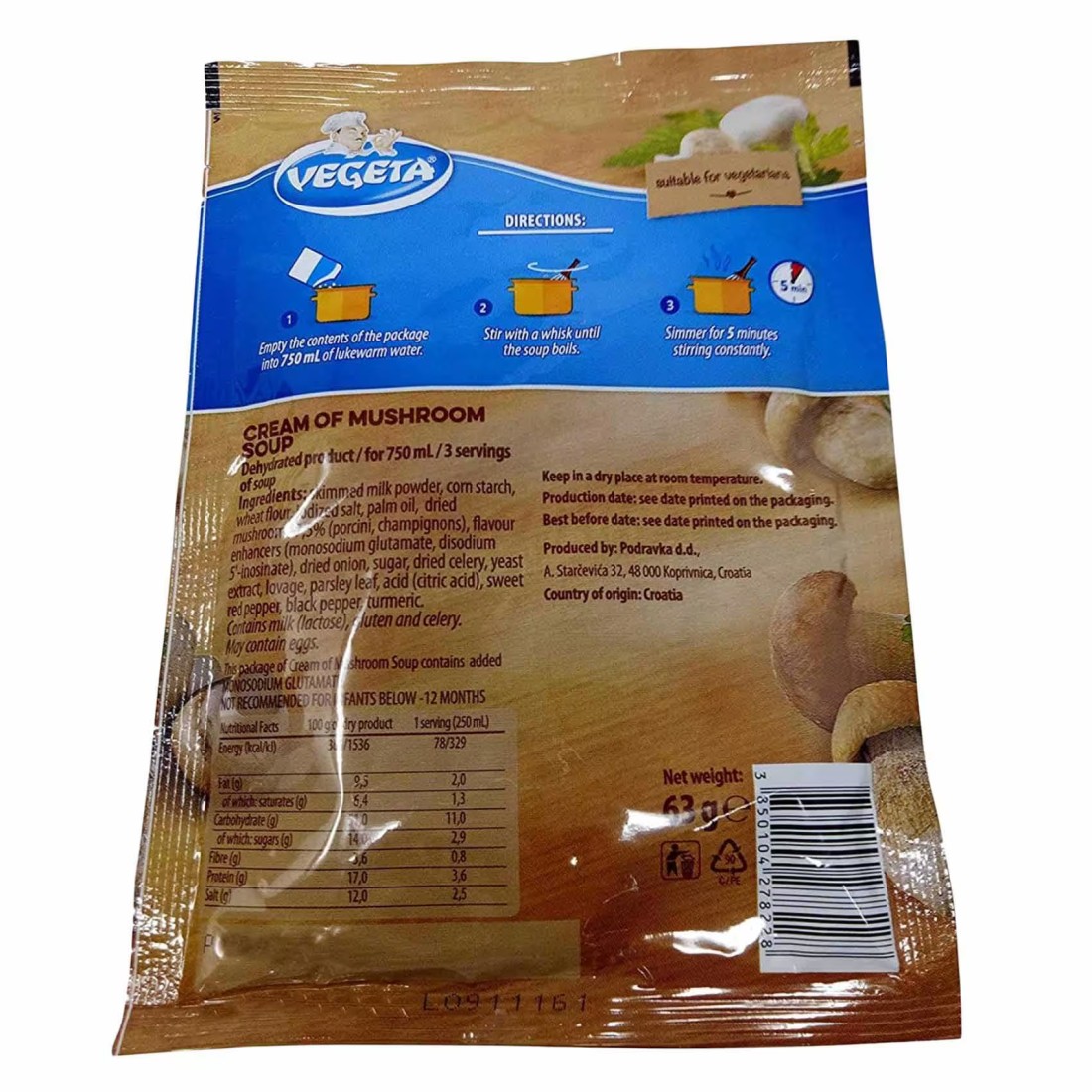 Podravka Vegata Cream Of Lentil Soup Mix 63g