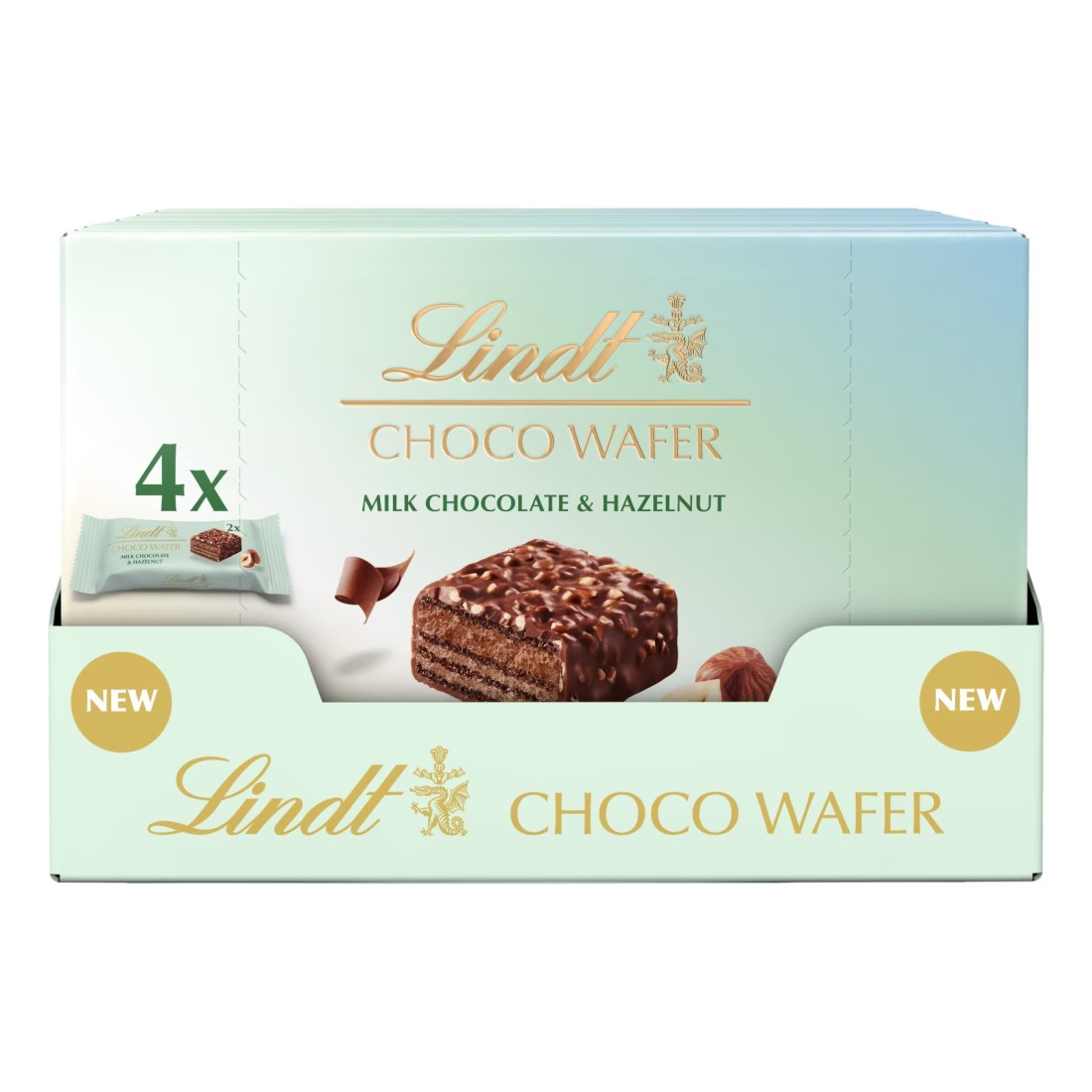 Lindt Choco Wafer Milk Chocolate and Hazelnut 120g Pack of 14