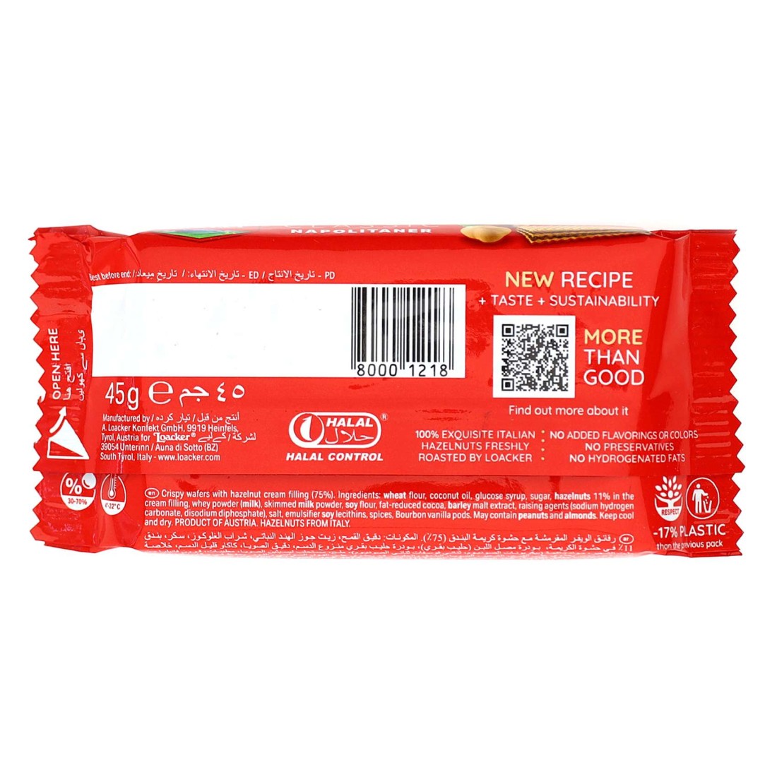 Loacker Classic Napolitaner Wafer, 45g