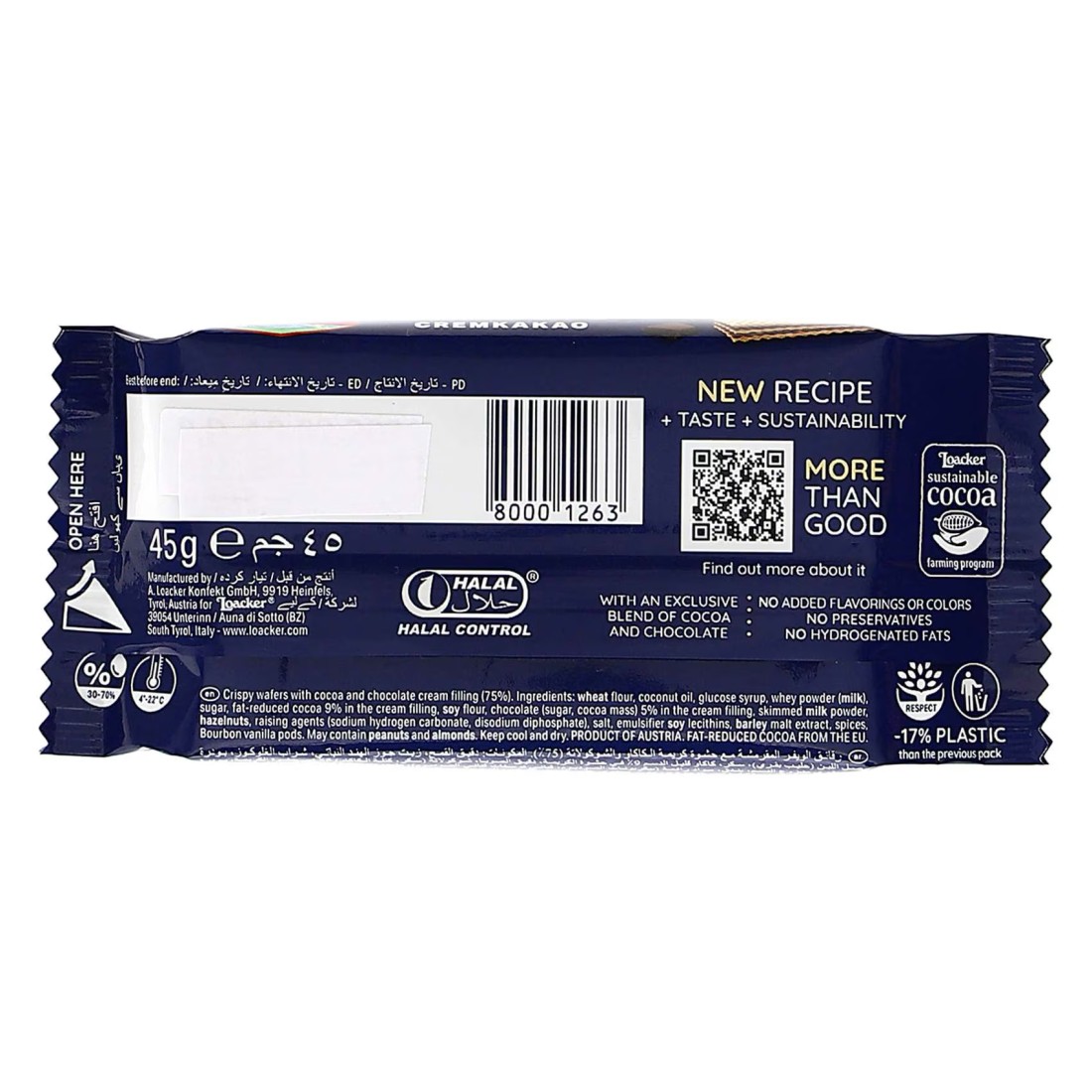 Loacker Classic Cremkakao Wafer, 45g