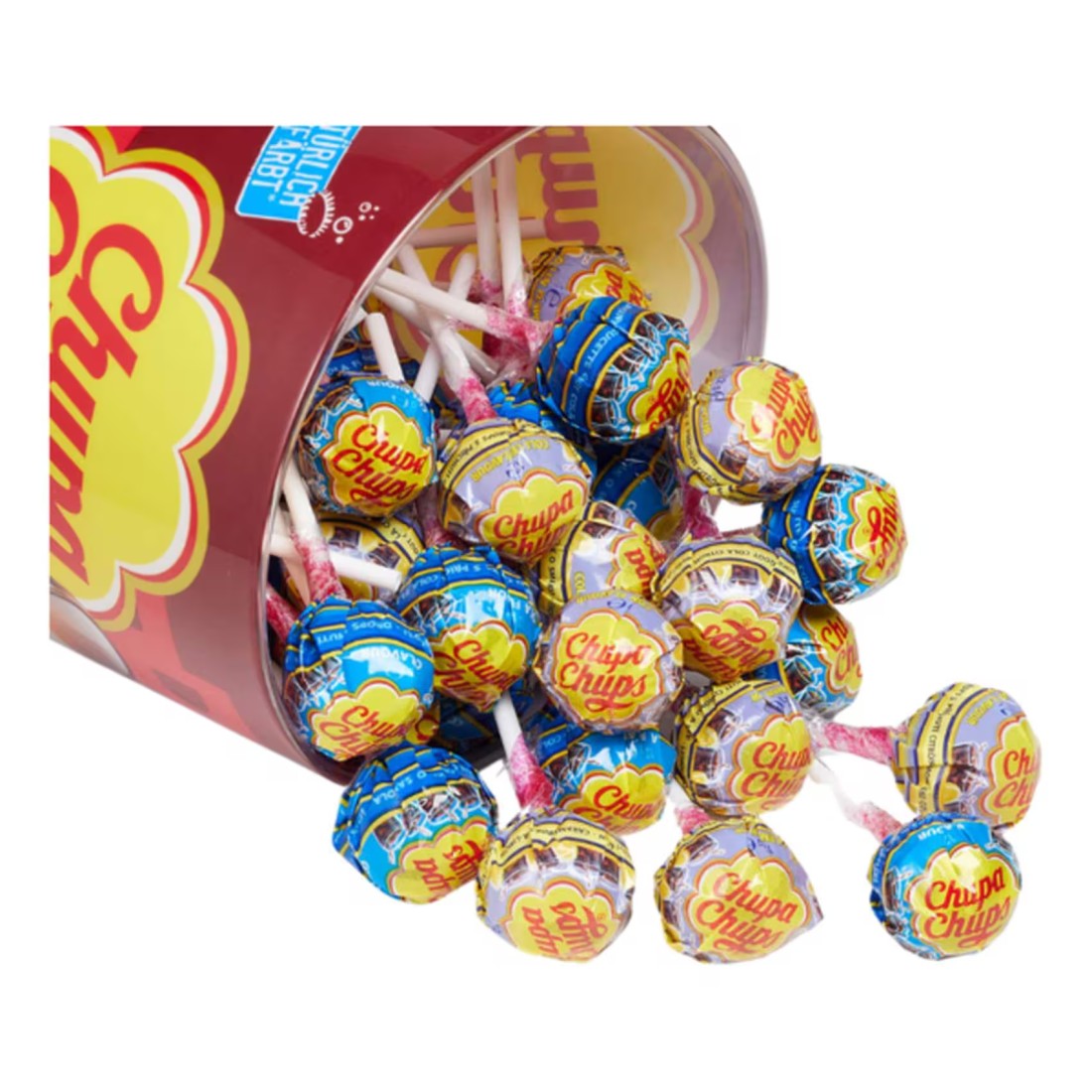 Chupa Chups Fresh Cola Flavoured Mini Lollipops Tube 50 Lollipops