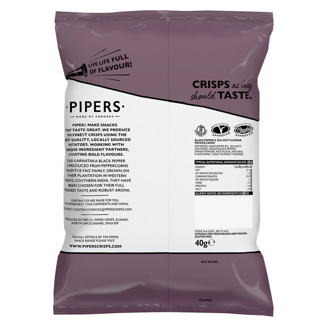 Pipers Karnataka Black Pepper and Sea Salt 40g