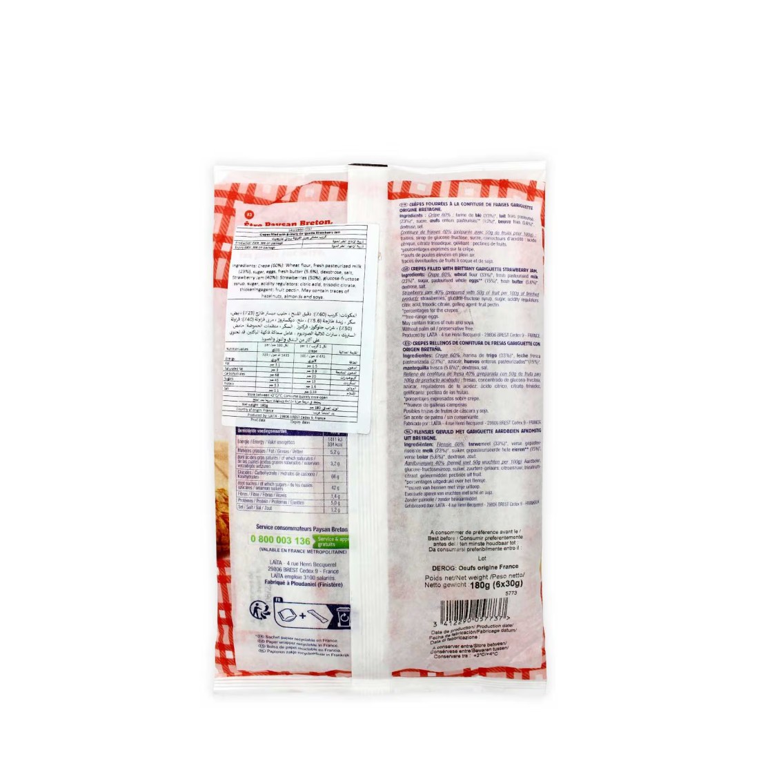 Paysan Breton Crepes Strawberry Filled 180g