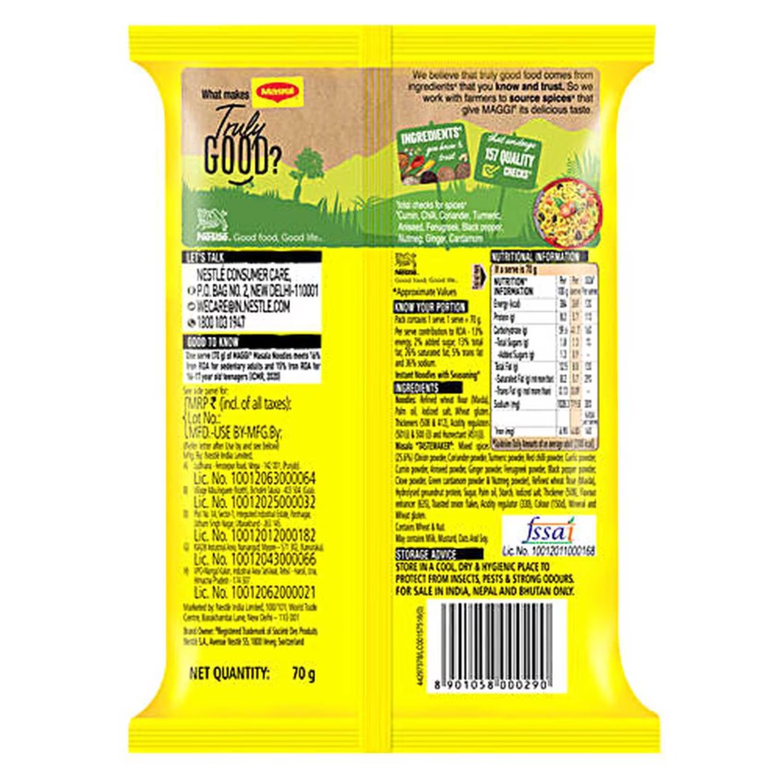 Nestle Maggi 2 Minute Masala Noodles 70g