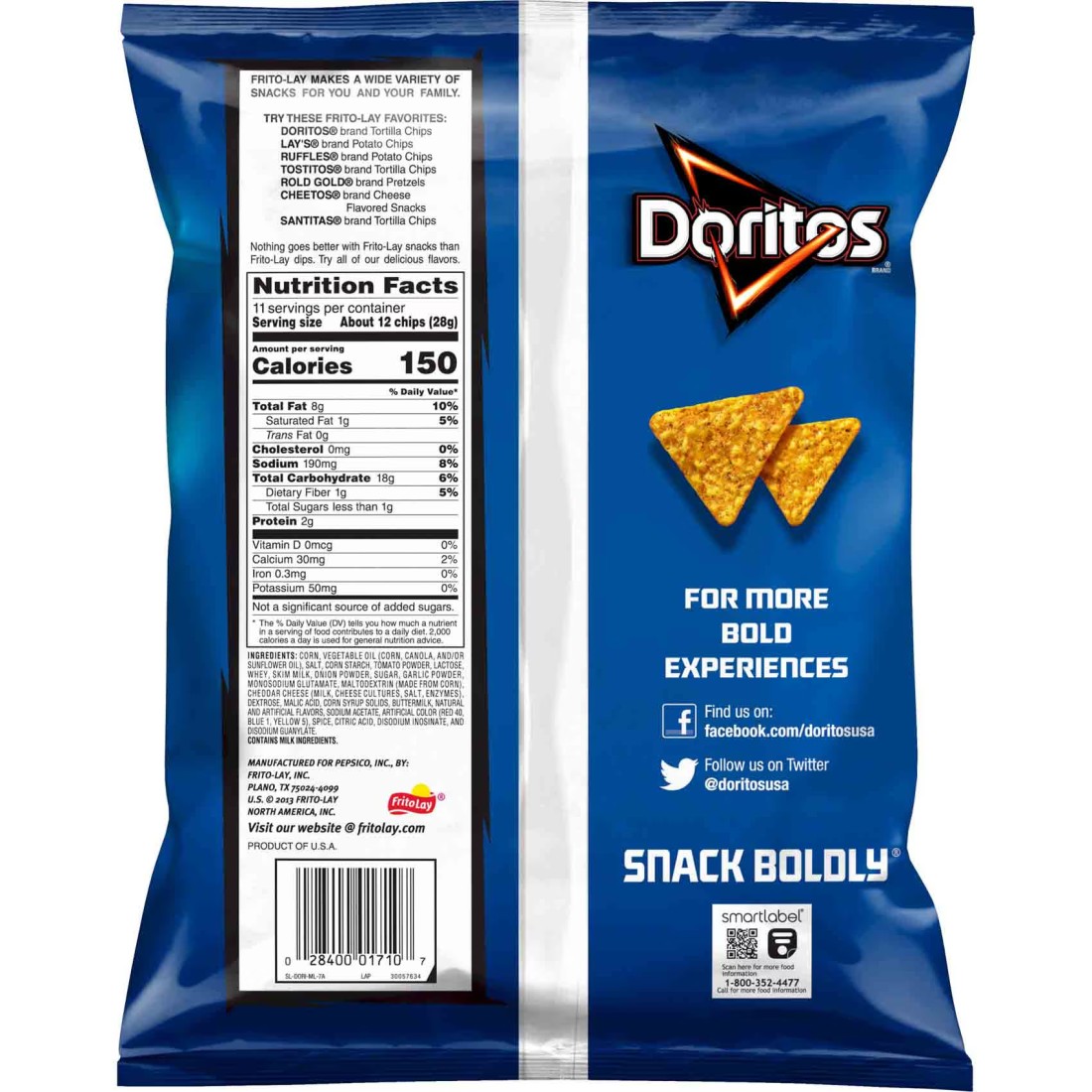 Doritos Cool Ranch Flavoured Tortilla Chips, 311.8g