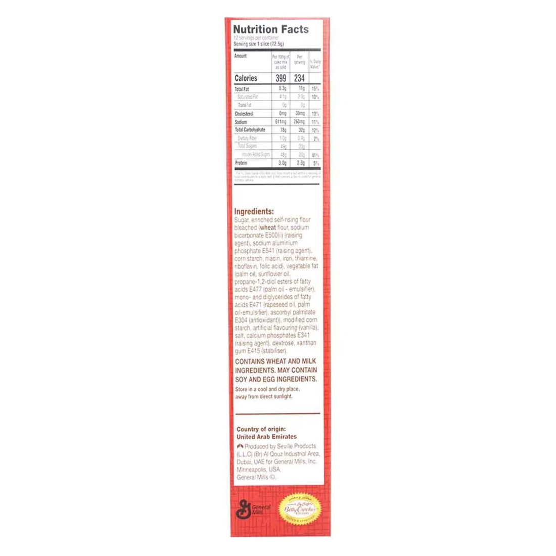 Betty Crocker Super Moist Supreme Vanilla Cake Mix, 510g Pack of 2