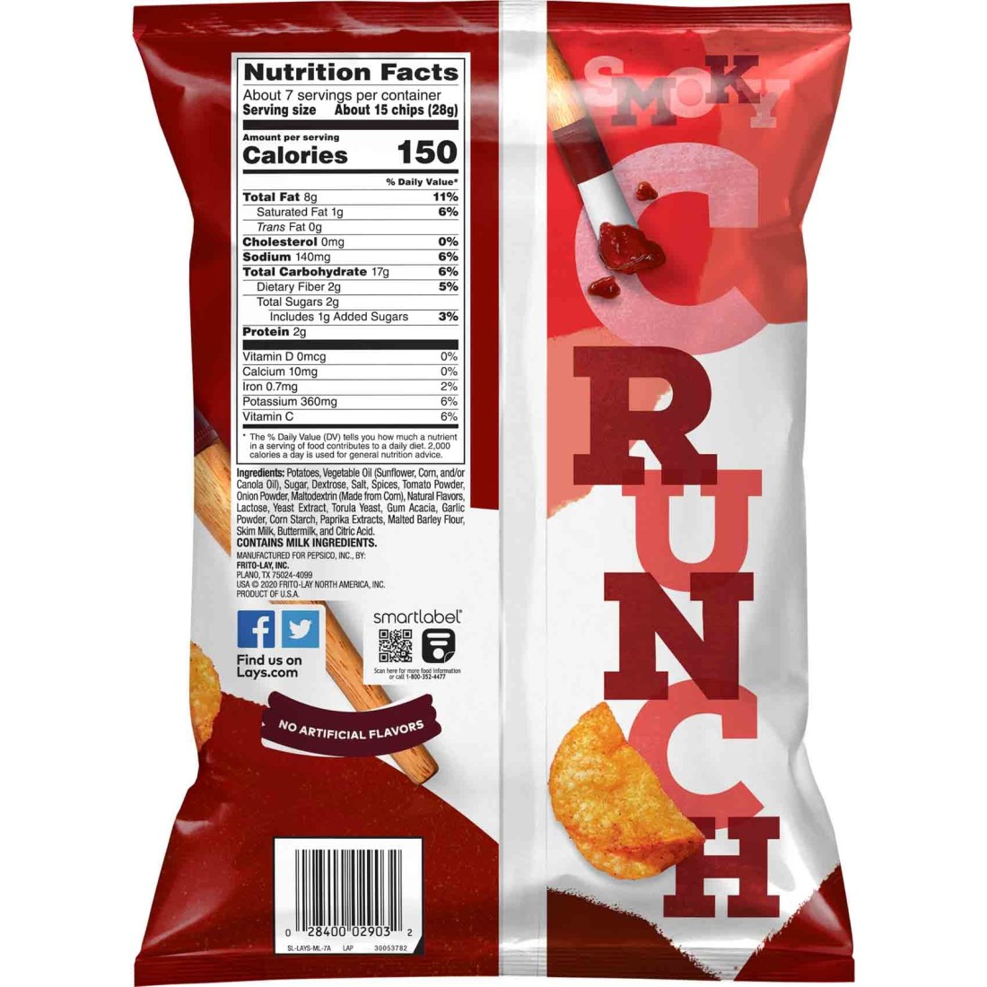 Lay&#39;s Mesquite BBQ Flavoured Kettle Cooked Potato Chips, 184.2g