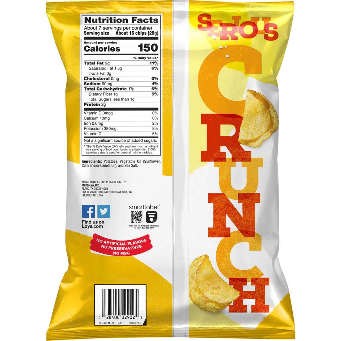 Lay&#39;s Kettle Cooked Original Potato Chips, 184.2g