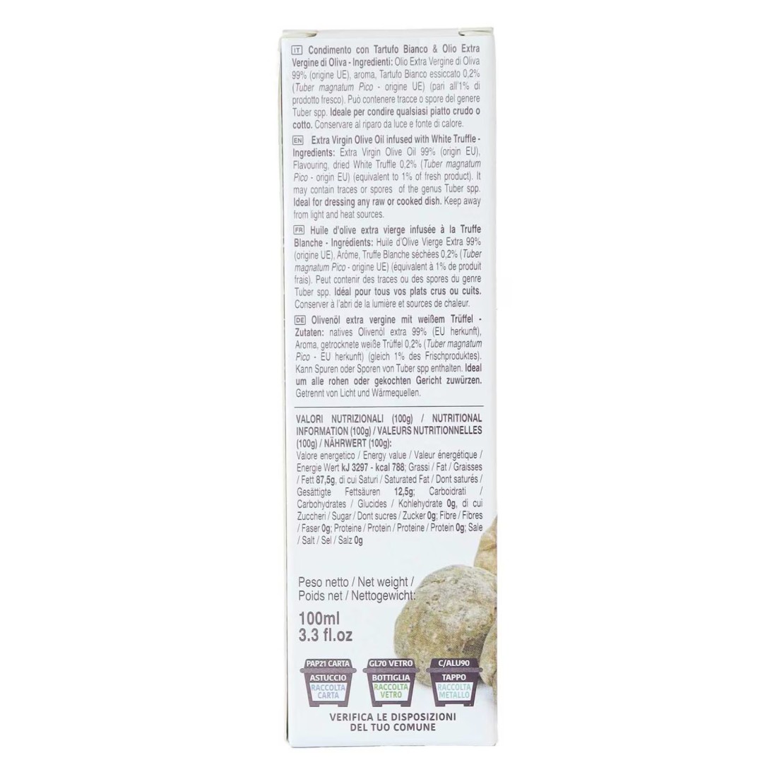 Tartufi Jimmy Extra Virgin Olive Oil Infused with White Truffle 100ml