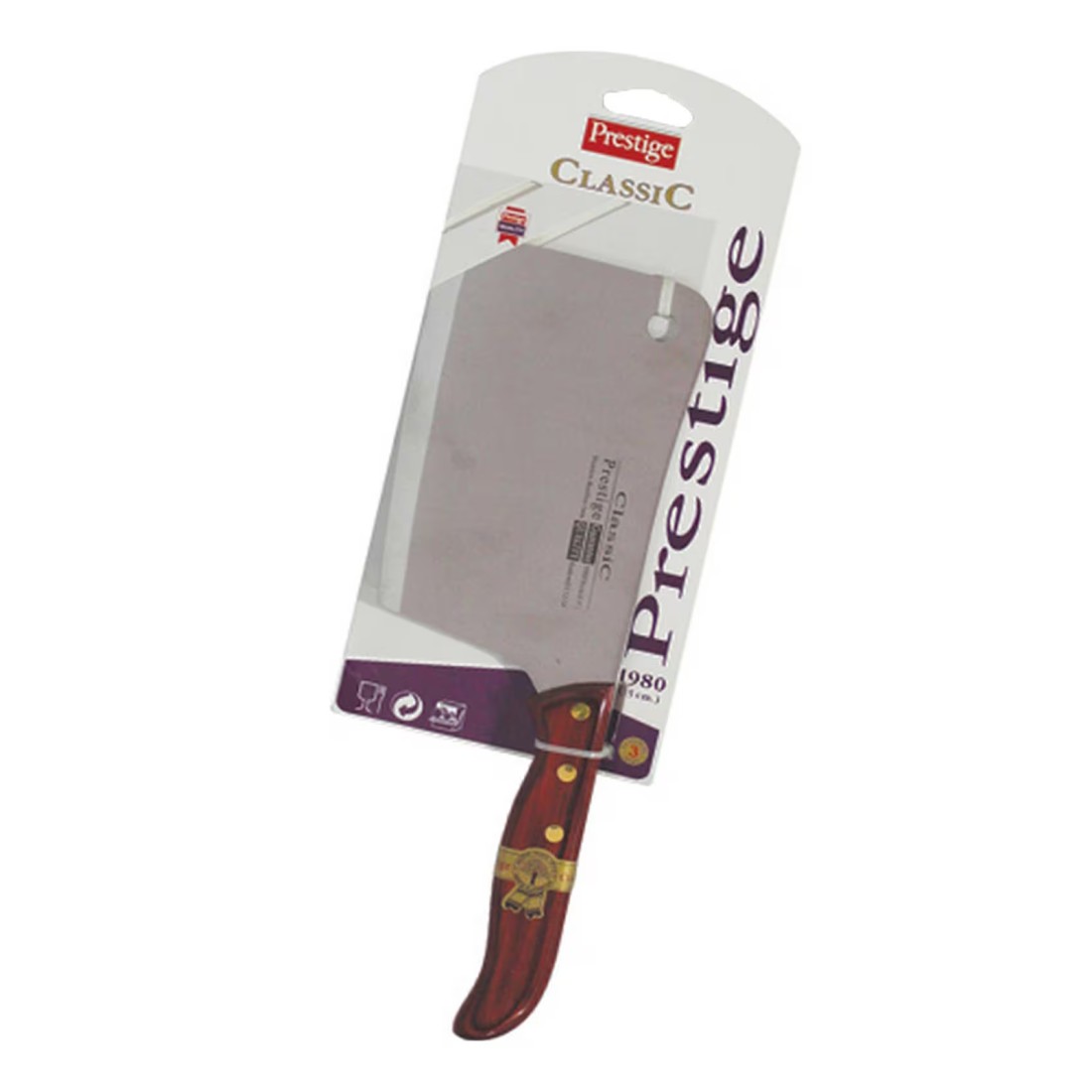 Prestige Classic Chopper Knife Brown And Silver 15cm