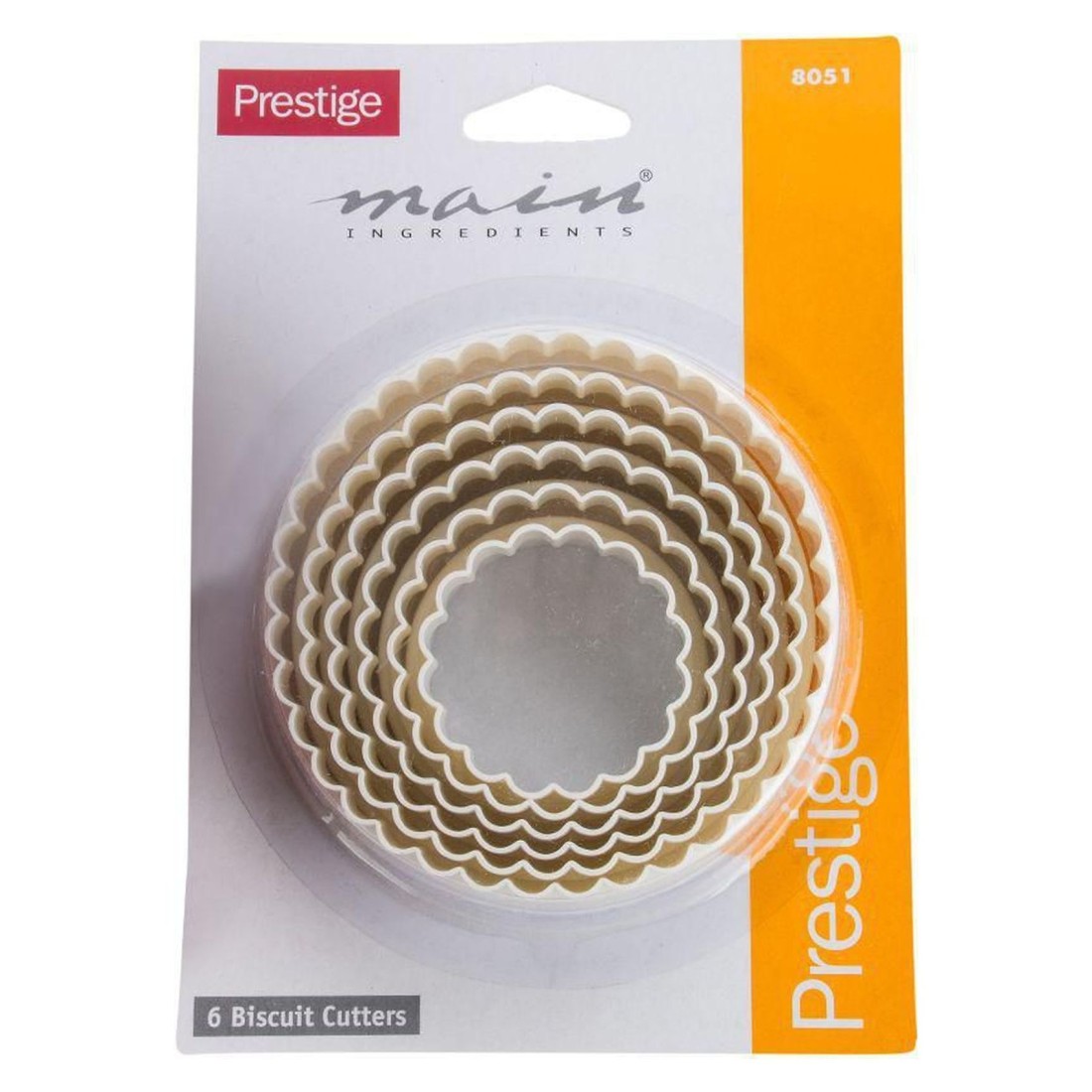 Prestige Round Biscuit Cutter PR8051 White 6 PCS