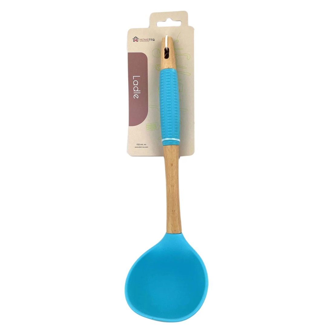 Home Pro Silicone Head Ladle Blue And Beige