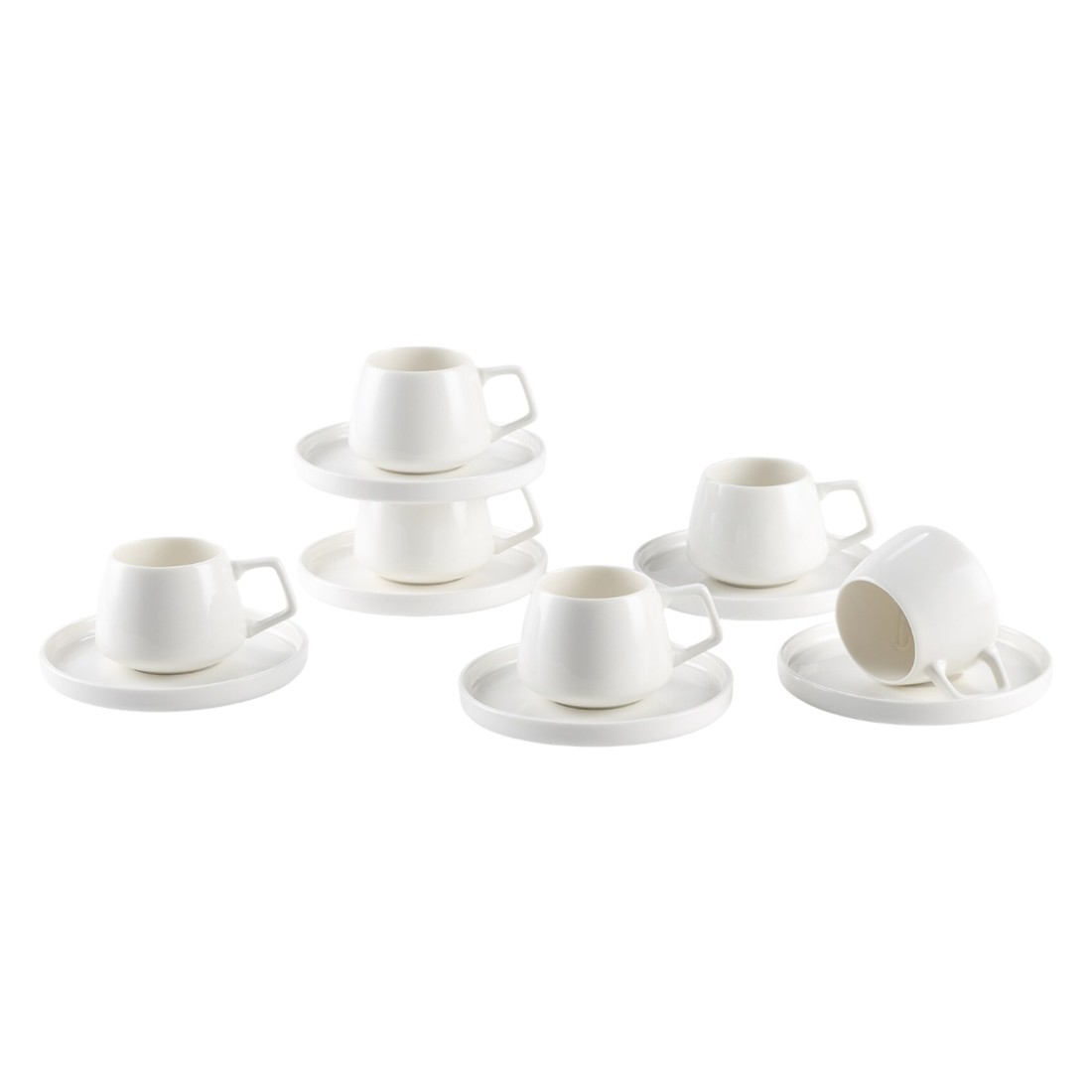 Shallow By S&amp;A Ema Coffee Cup and Saucer Set 100ml 12 PCS