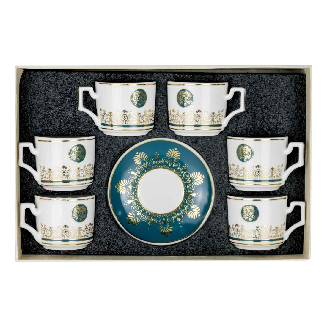 Shallow Coffee Cup Set Blue 90ml 6 PCS