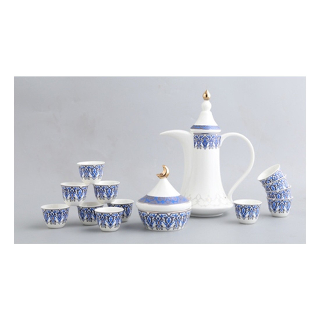 Neoflam Cawa Coffee Cups Set With Dallah And Dates Bowl Assorted 16 PCS