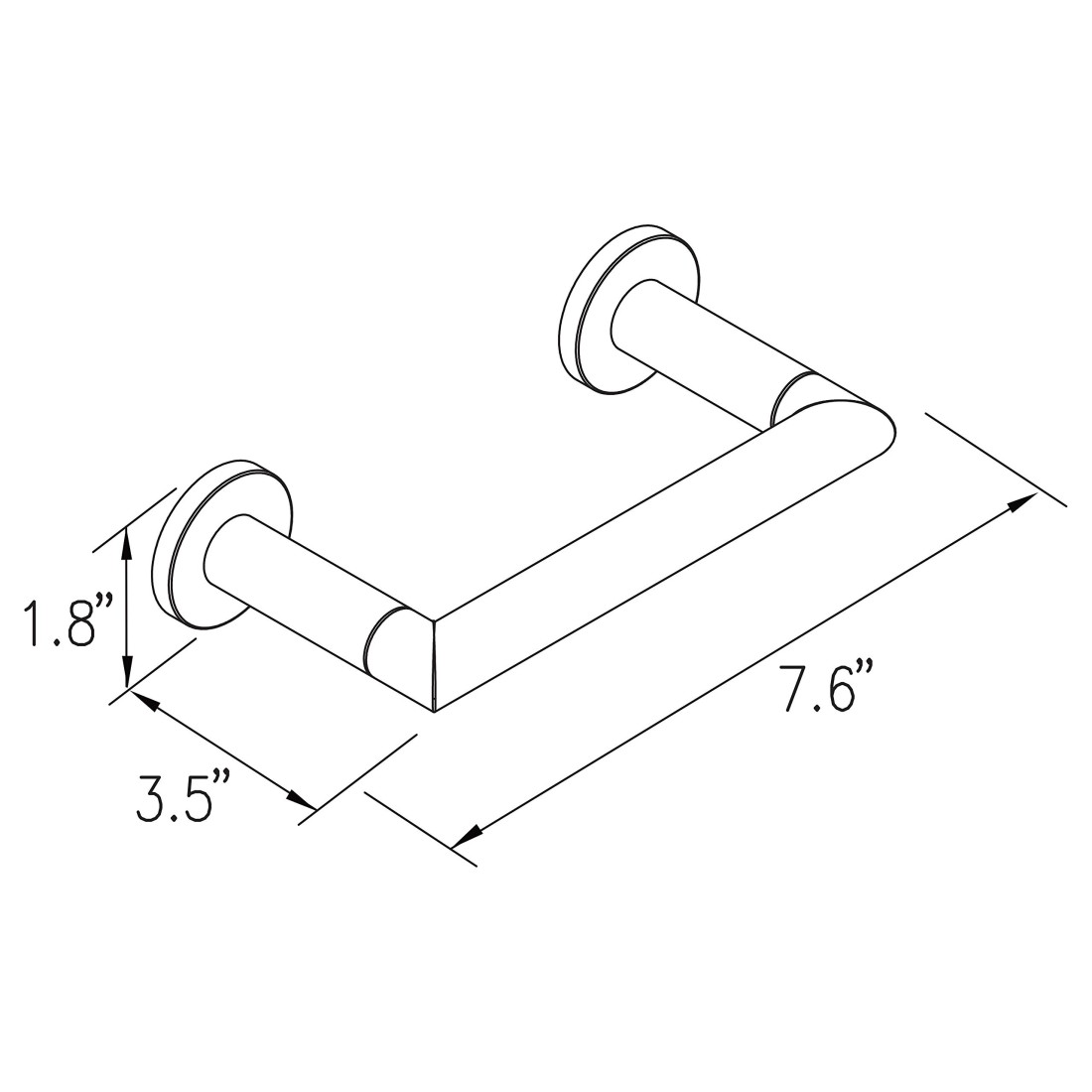 GINGER 4608PN Kubic DoublePost Toilet Paper Holder Polished Nickel