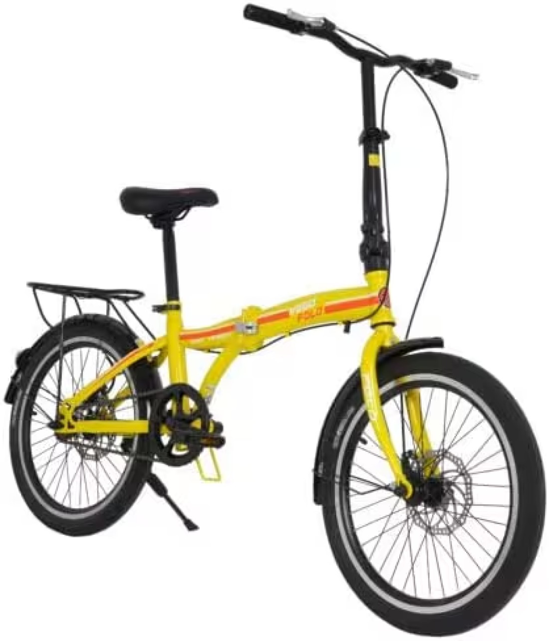 Vego Fold 20 Inch Single Speed Folding Bike, Yellow