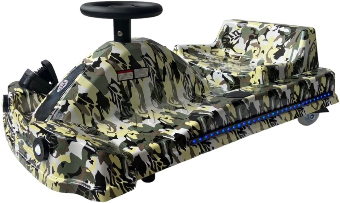 Top Gear Electric Scooter Drifting Ride On Scooter Crazy Car For Kids Electric High-Speed Scooter Enough Power, Drift Car, TG 09 (Army)