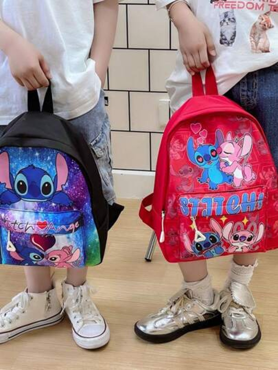 Disney 1 Disney Backpack Stitch Student Bag Lightweight Cartoon Pattern Storage Bag Small Backpack With Zipper Seal Storage Bag Suitable For Stationery Organization Gift Bag For Friends Gatherings On