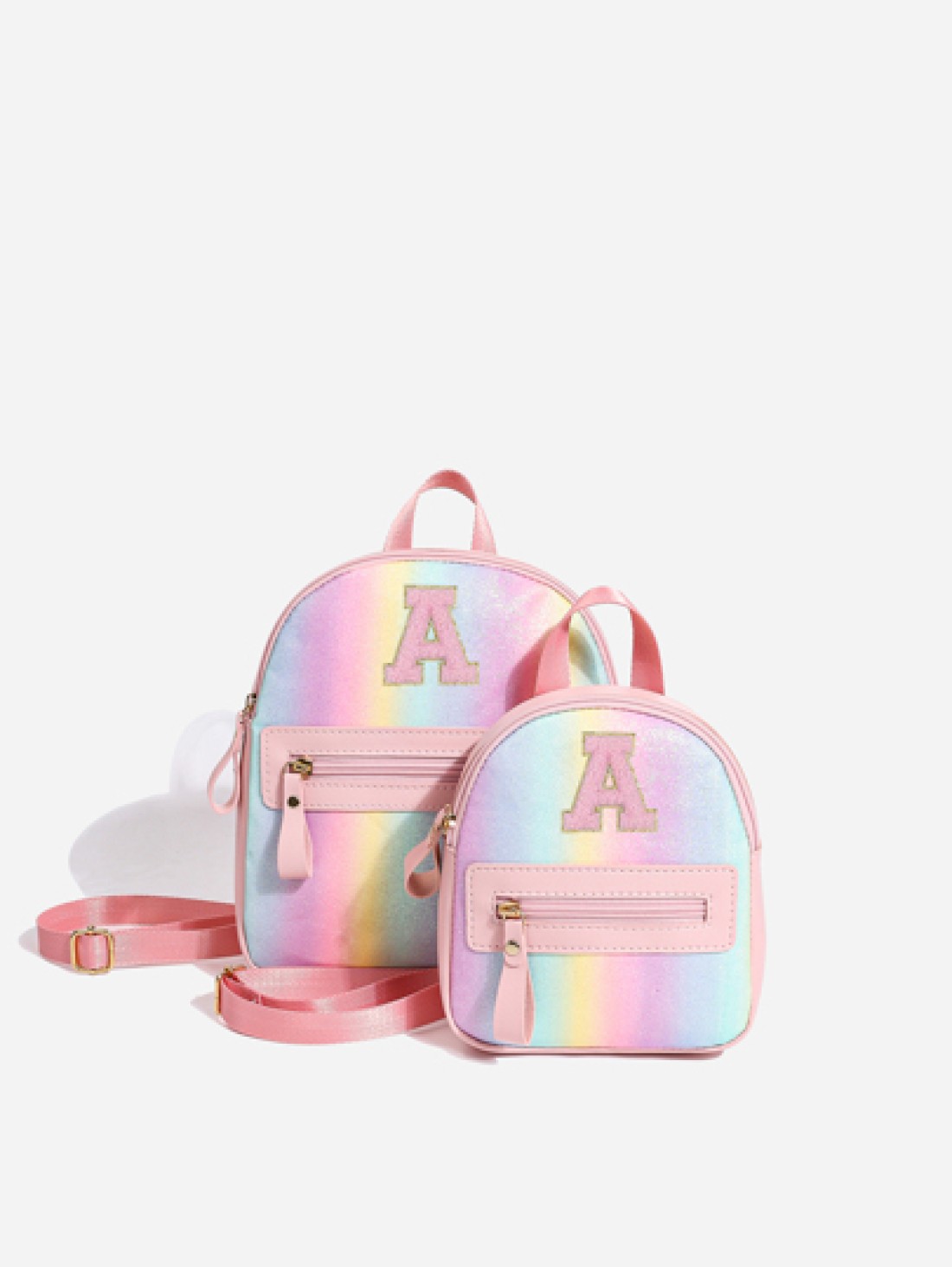 1pc Girls Cute Classic Backpack With 26 A Z Letter Print Shoulder Bag Heart Wallet Adjustable Strap Design Ideal Gift For Valentine s Day Suitable For Daily Outdoor School Travel Hiking Portable