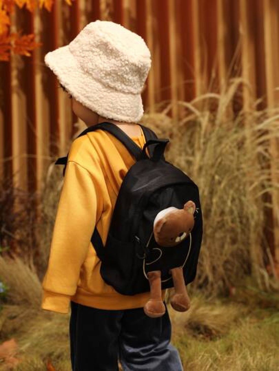 One Piece Cartoon Bear Nylon Zipper Closure Cute Lightweight Backpack For Boys And Girls Suitable For Daily Use In Kindergarten