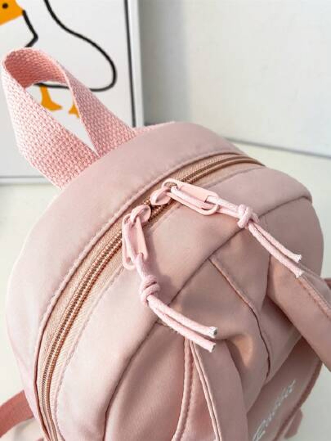 1pc Cartoon Rabbit Design Girls Zipper Closure Small Backpack