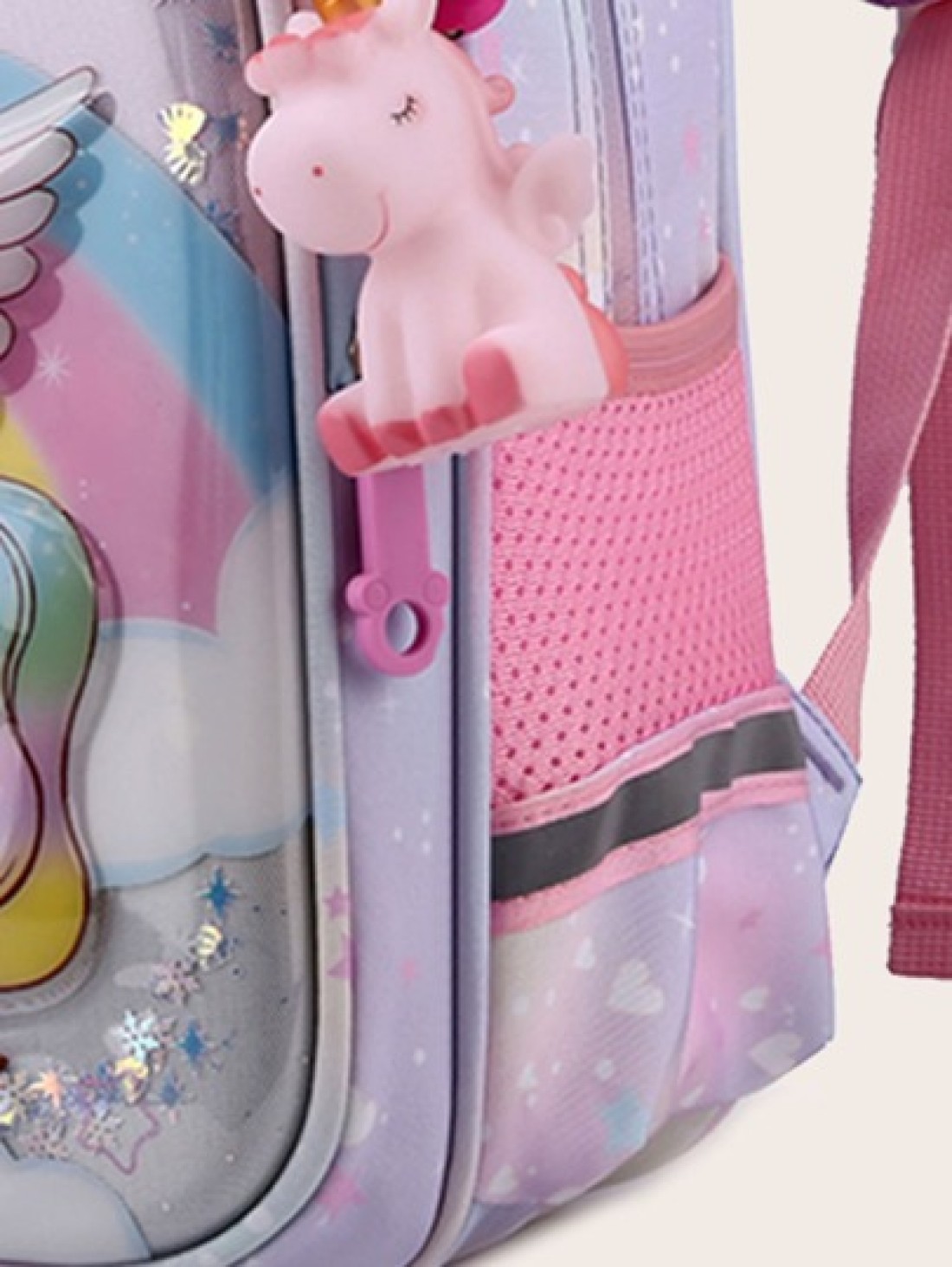 Cute Children s Backpack Cartoon Unicorn Pattern Book Bag With Pendant