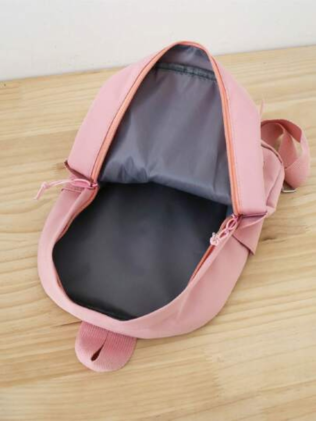 Girls Fuzzy Cartoon Rabbit Letter Patch Decor Zipper Cute Functional Backpack