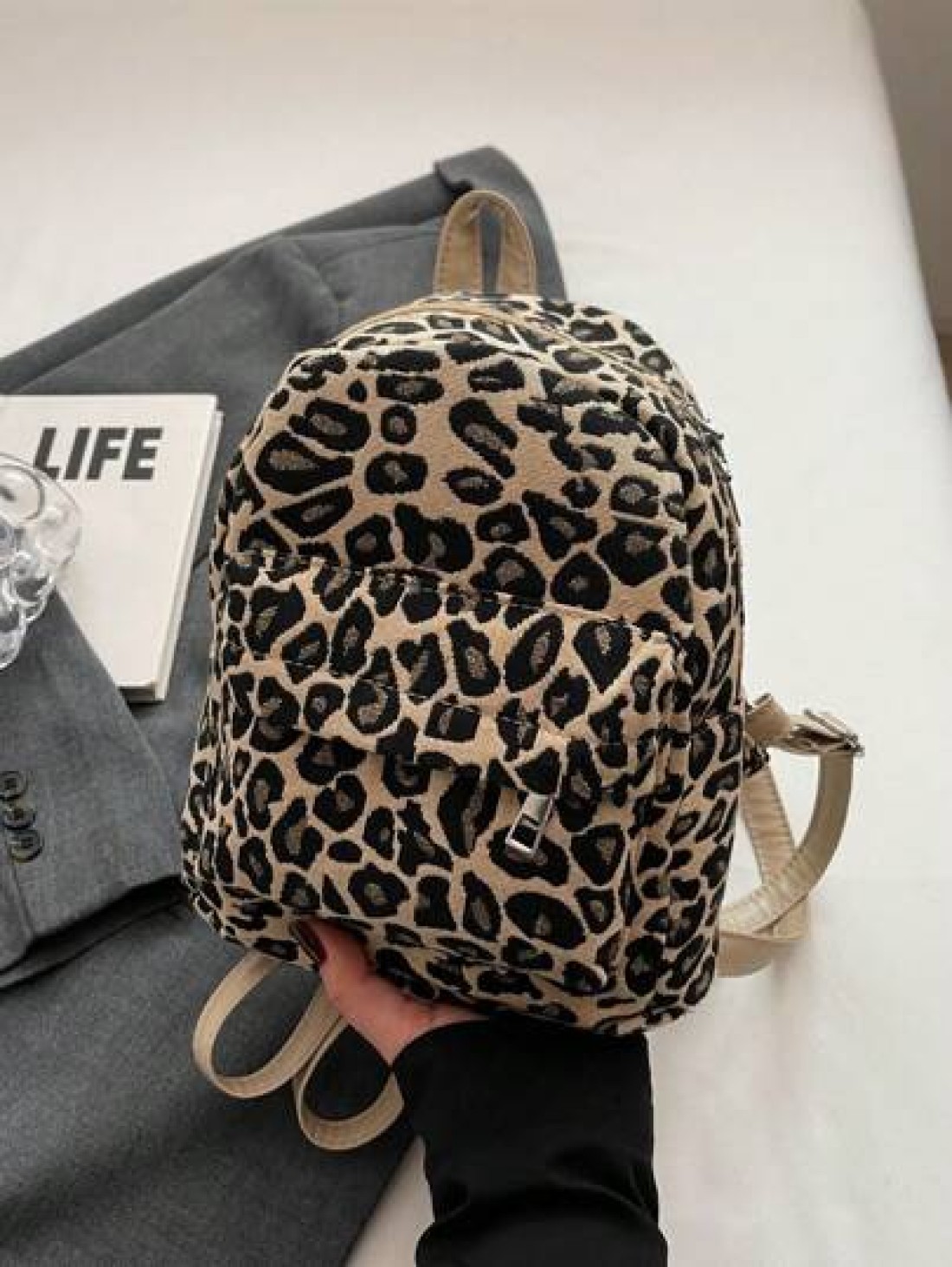 1pc Autumn And Winter New Leopard Print Mini Exquisite Backpack Small Backpack Wallet Suitable For Travel And Daily Use