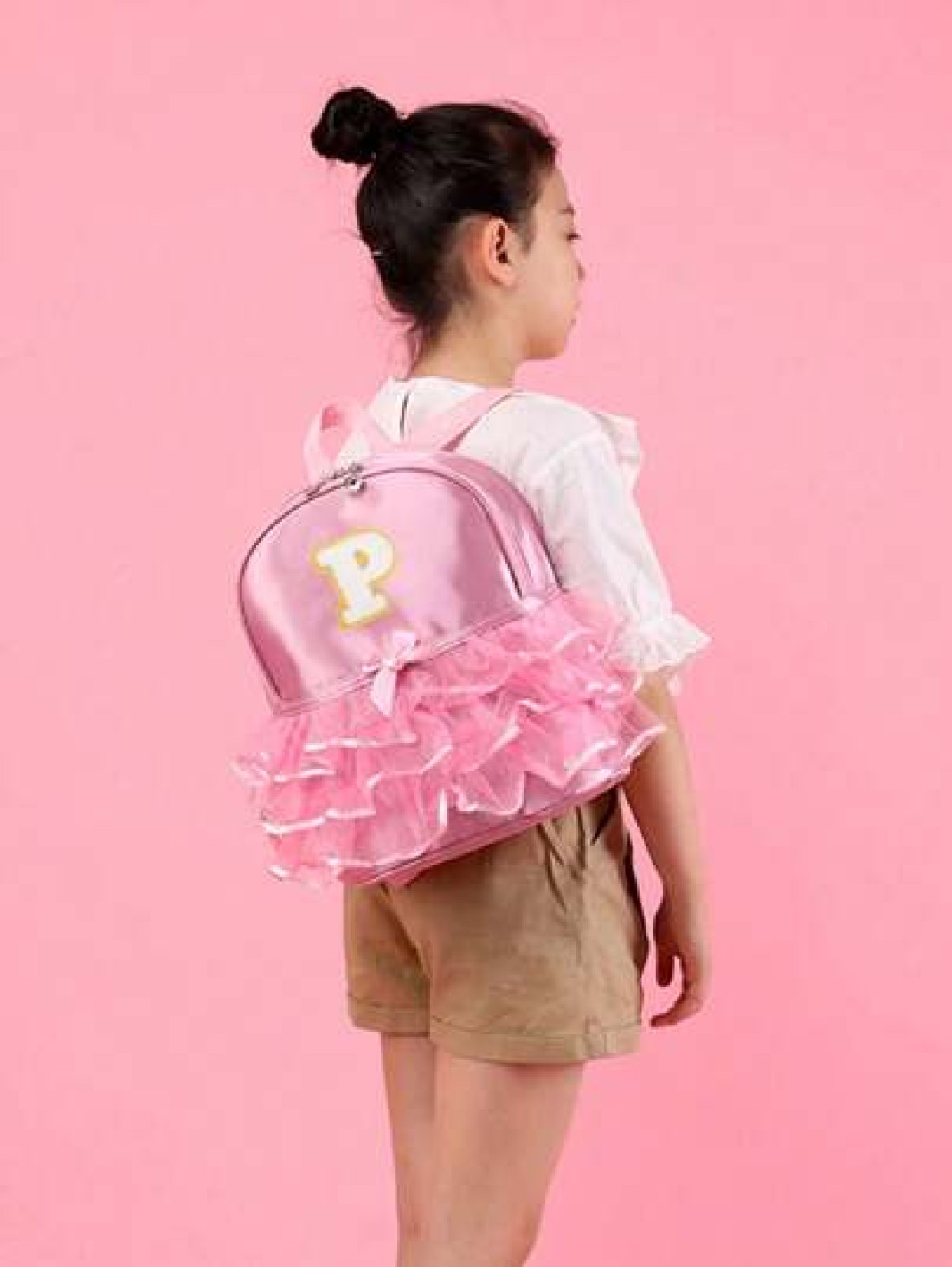 1pc Girls Nylon Zipper Closure A Z 26 Letters Fashion Lace Dance Bag Dance Ballet Bag Practice Double Shoulder Latin School Bag Backpack Suitable For Daily Use Zipper Random DIY Alphabet Stickers