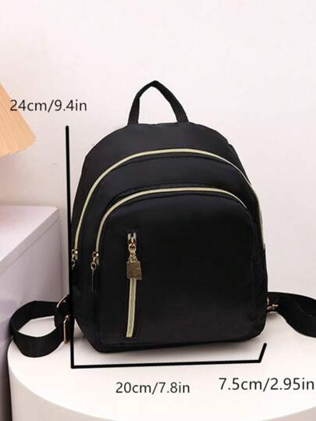 Nylon College Style Casual Backpack For Girls